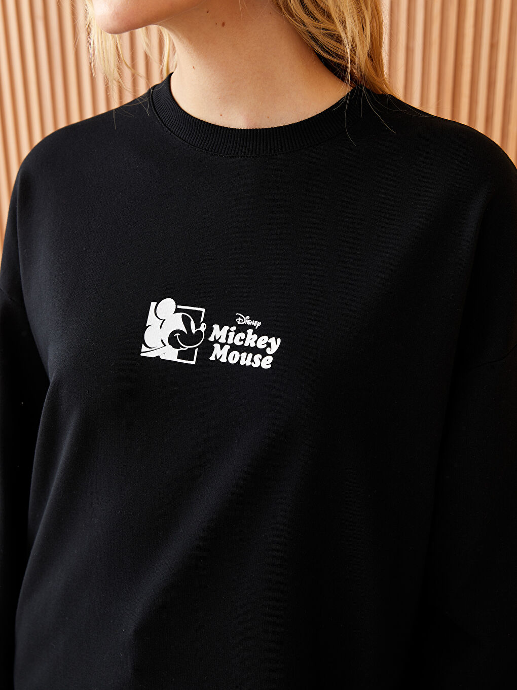 LC Waikiki Dukserica tunika sa okruglim izrezom, štampanim Mickey Mouse motivom, dugim rukavima, prevelikog kroja za žene -S3HT39Z8-RQN
