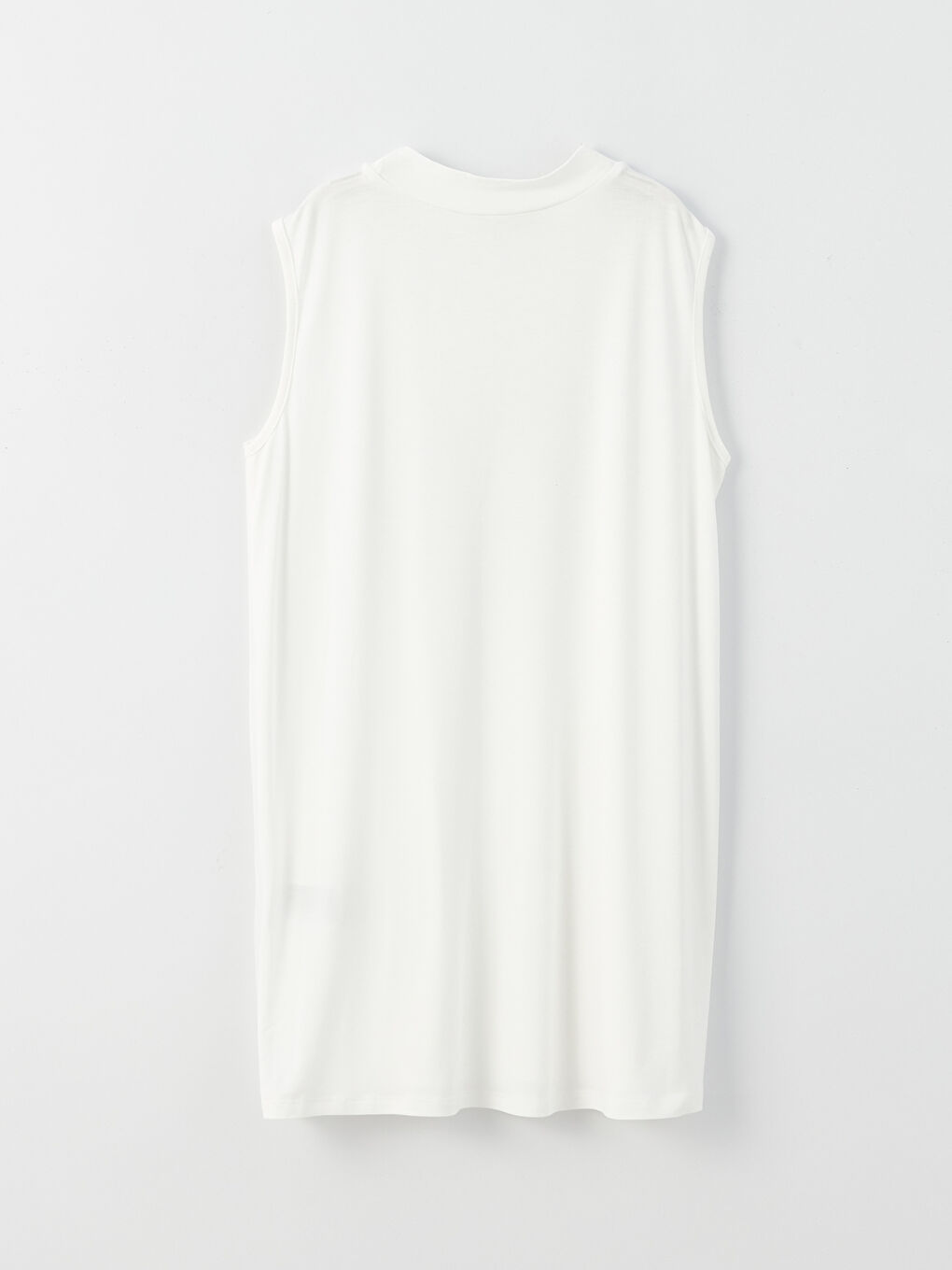 Ekru Kadın Bisiklet Yaka Düz Atlet-6