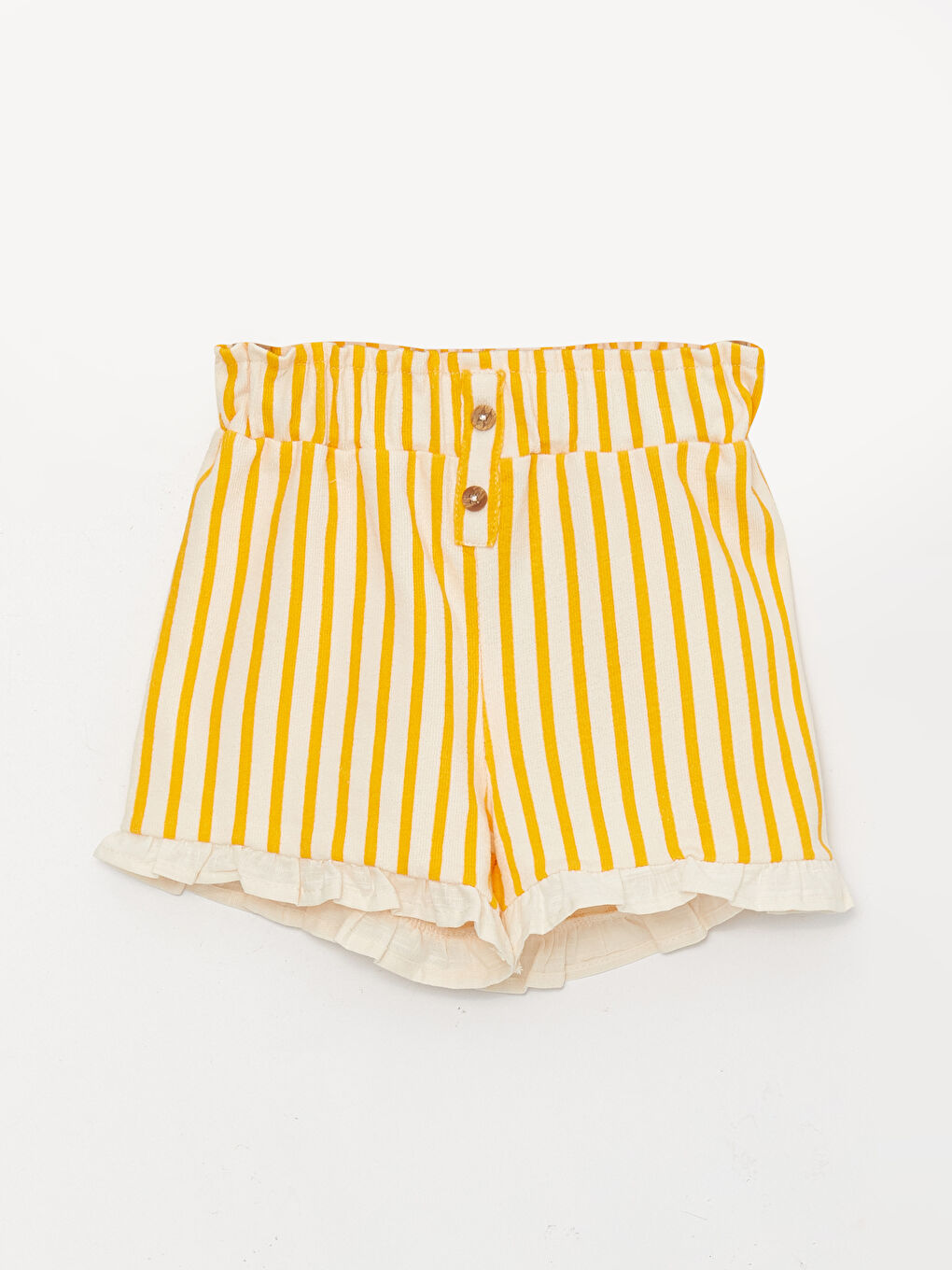 Дөңгелек жағалы жолақты қыз балаға арналған блузка мен шорты 2 данадан тұратын жинақ-2