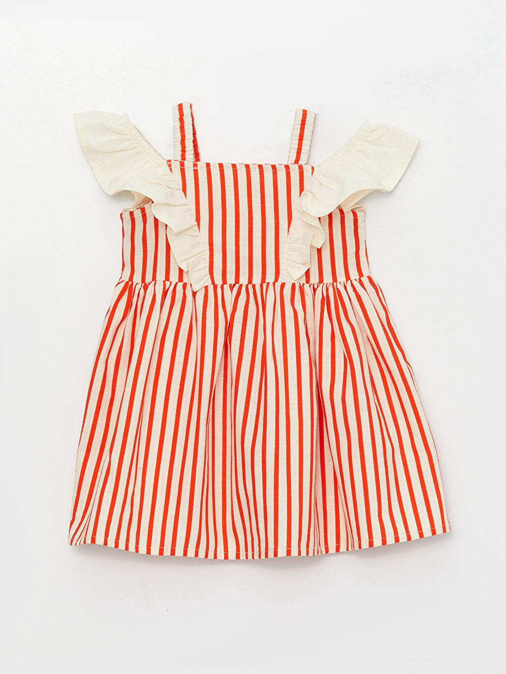 Square Neck Striped Baby Girl Dress