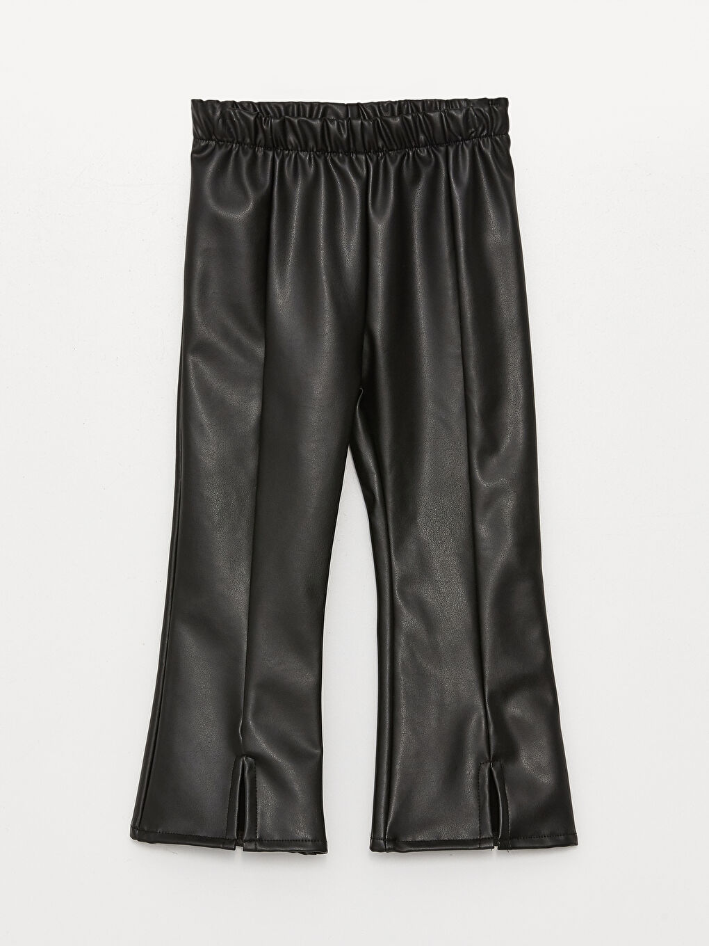 Siyah Kız Bebek Deri Görünümlü Tayt