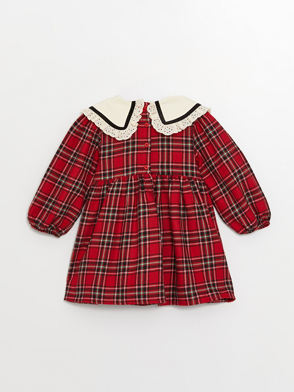 Baby Collar Plaid Baby Girl Dress-2