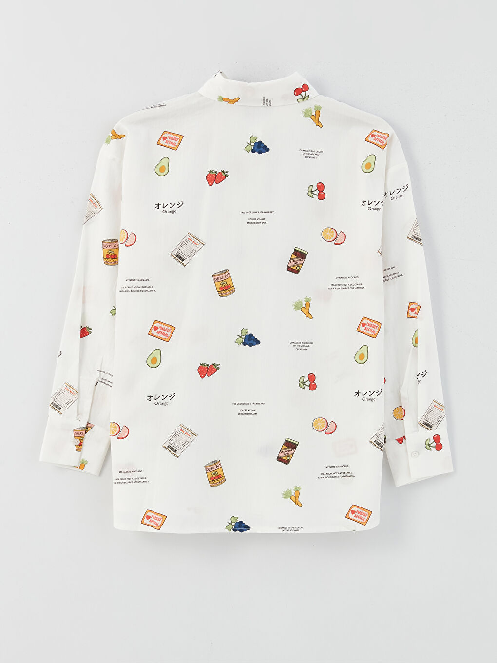 Beyaz Desenli Poplin Kadın Gömlek Tunik-6