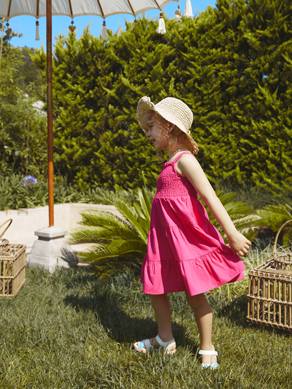 Rochie Bebeluș Fetiță cu Guler Pătrat Asortată Mamă-Fiică-4