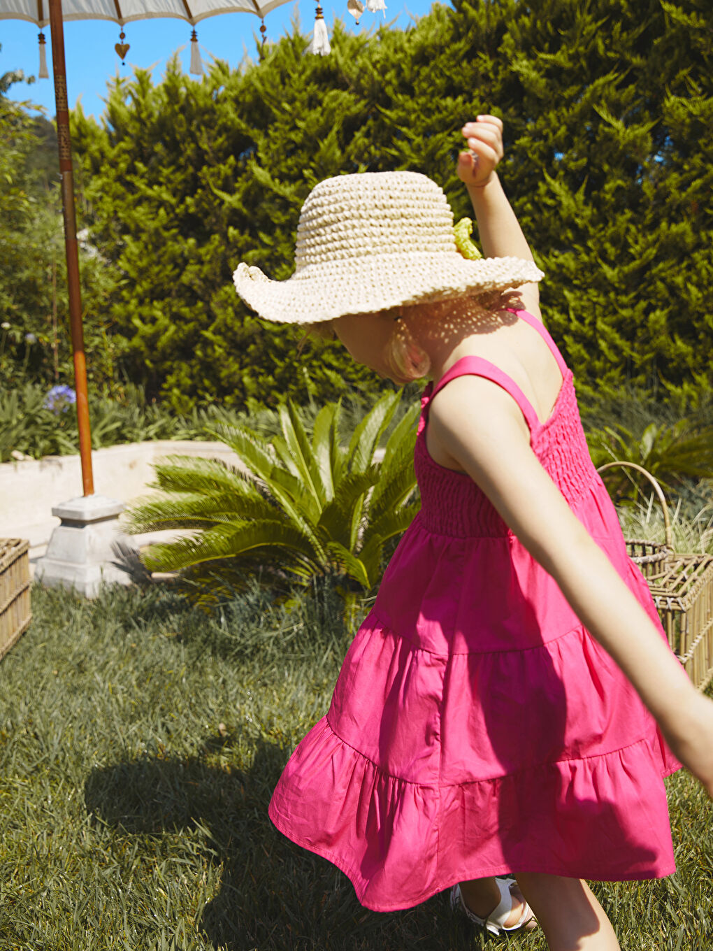 Rochie Bebeluș Fetiță cu Guler Pătrat Asortată Mamă-Fiică-2