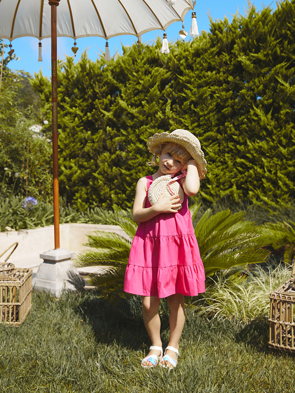 Rochie Bebeluș Fetiță cu Guler Pătrat Asortată Mamă-Fiică-3