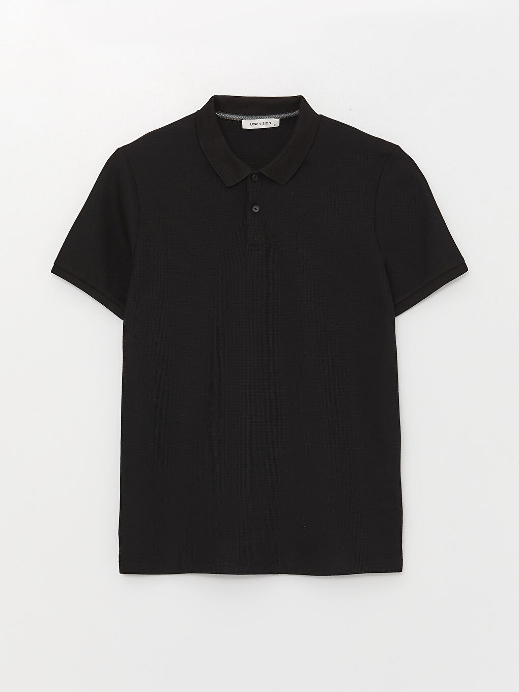 Siyah Polo Yaka Kısa Kollu Erkek Tişört-5