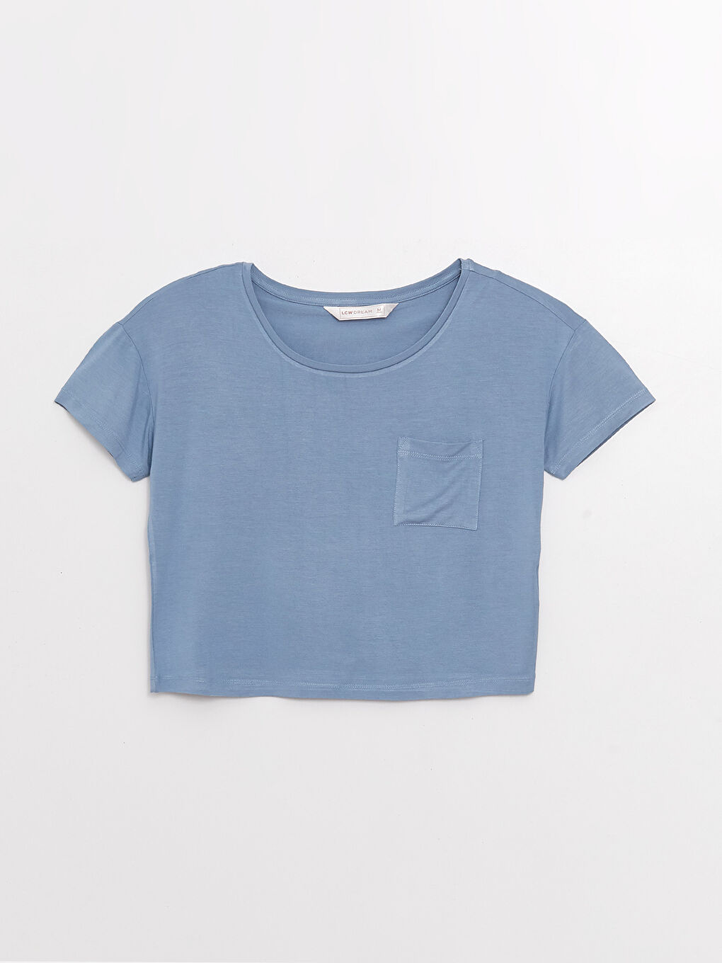 Mavi Bisiklet Yaka Düz Kısa Kollu Kadın Şortlu Pijama Takımı-6