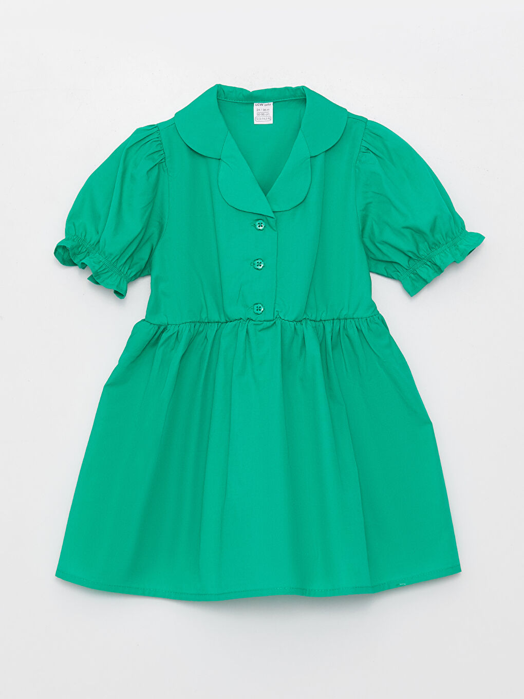 LCW baby Collared Neck Short Sleeve Baby Girls' Dress -S3HU19Z1-GFN