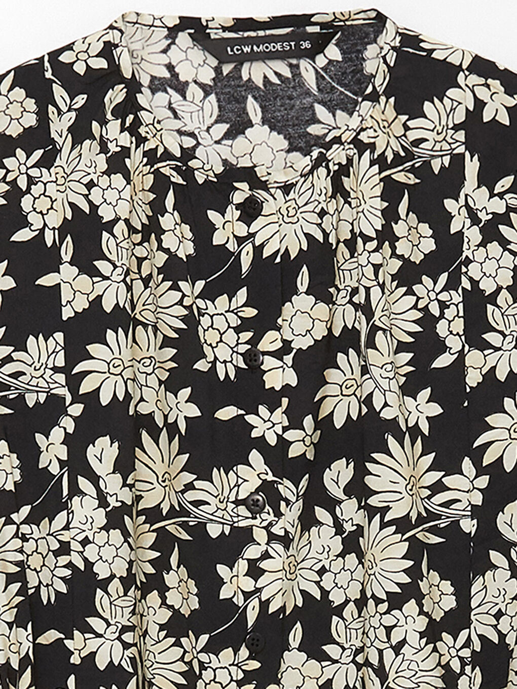 Tunique à Col Rond Florale à Manches Longues pour Femmes-7