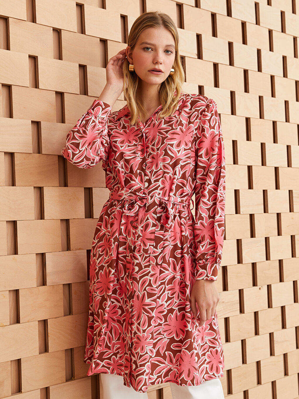 Patterned Women's Shirt Tunic-1