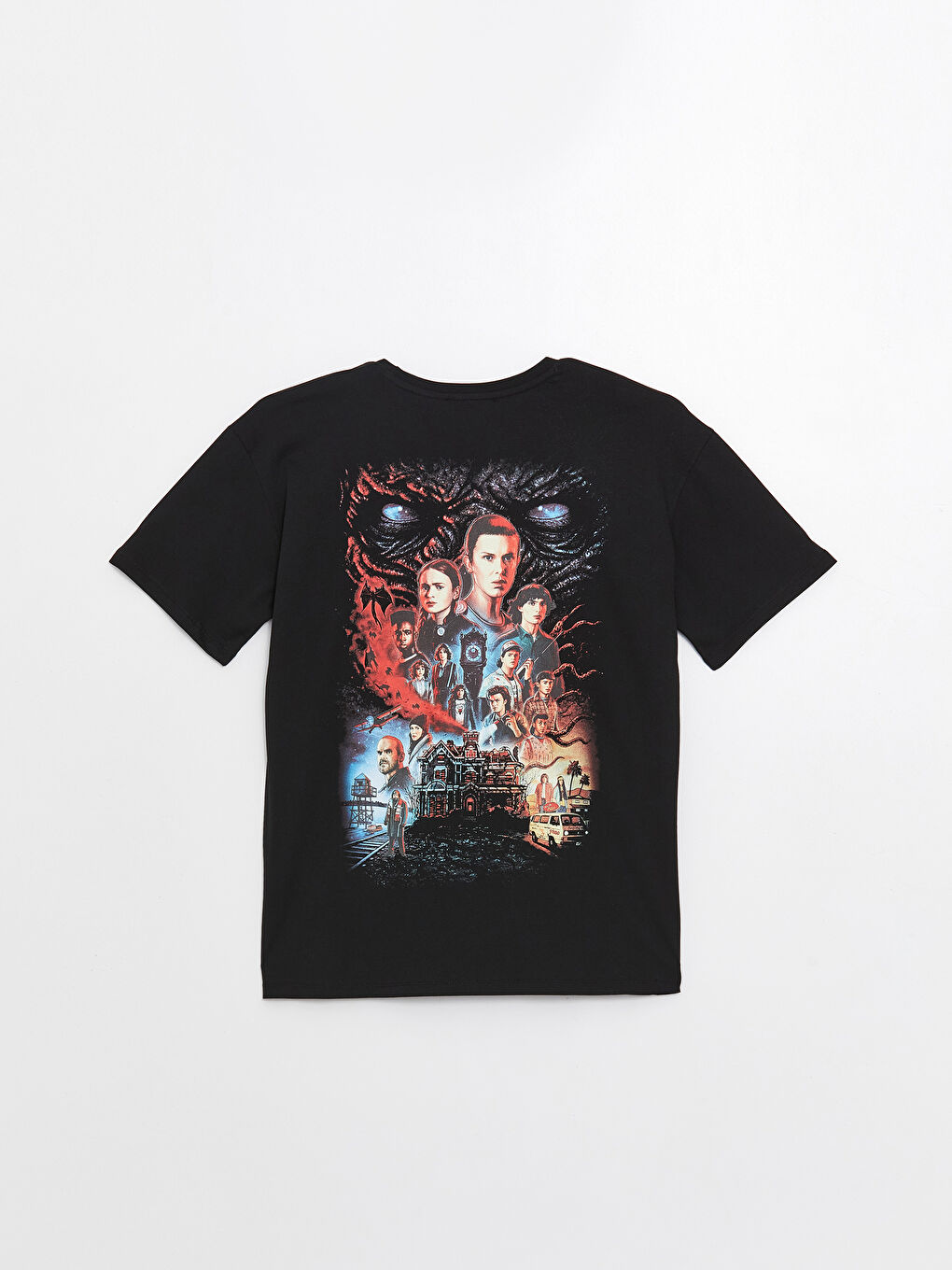 Crew Neck Stranger Things Printed Short Sleeve Women's T-Shirt-6