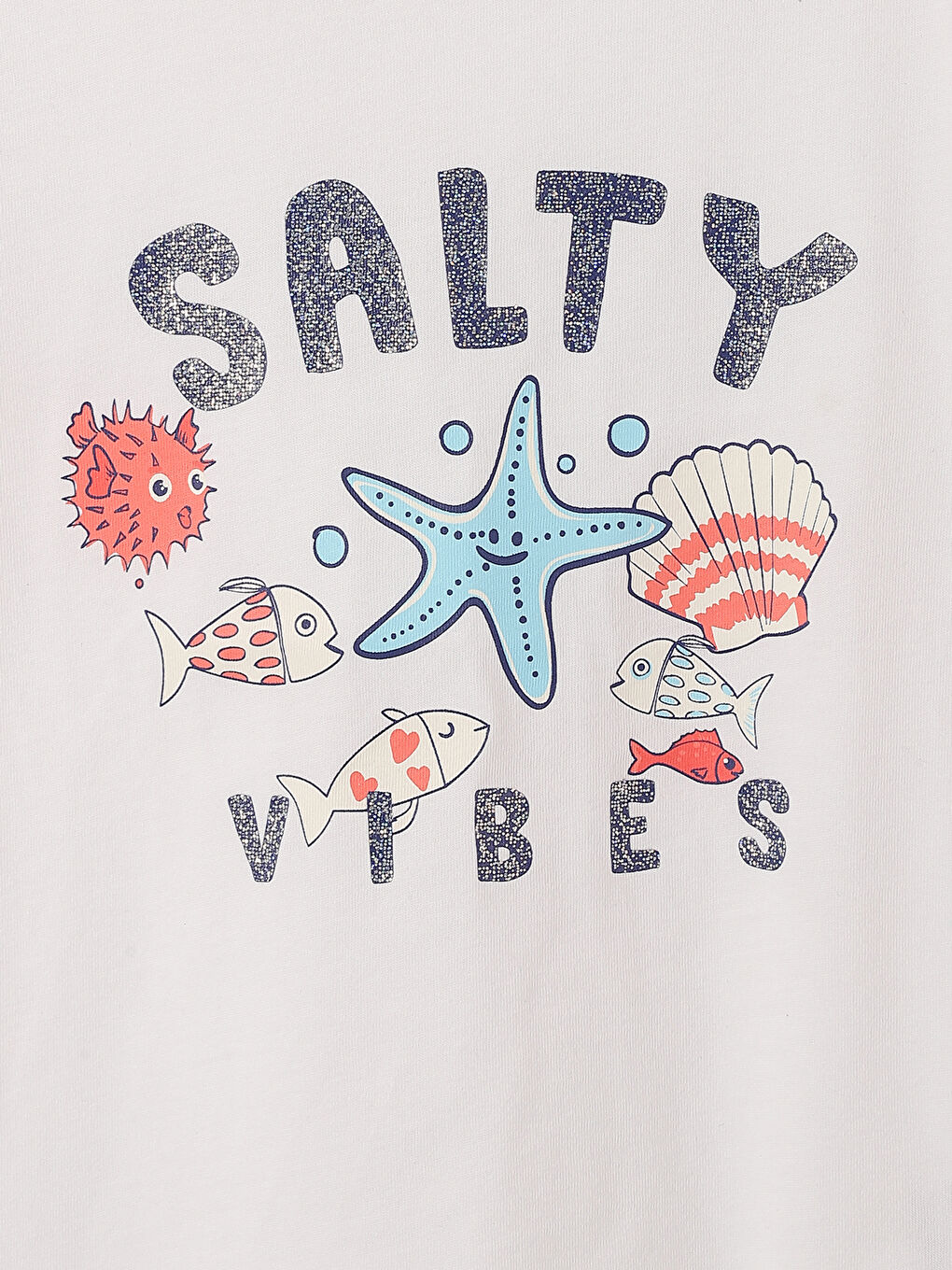 تيشيرت للبنات بياقة دائرية مطبوع كم قصير-3