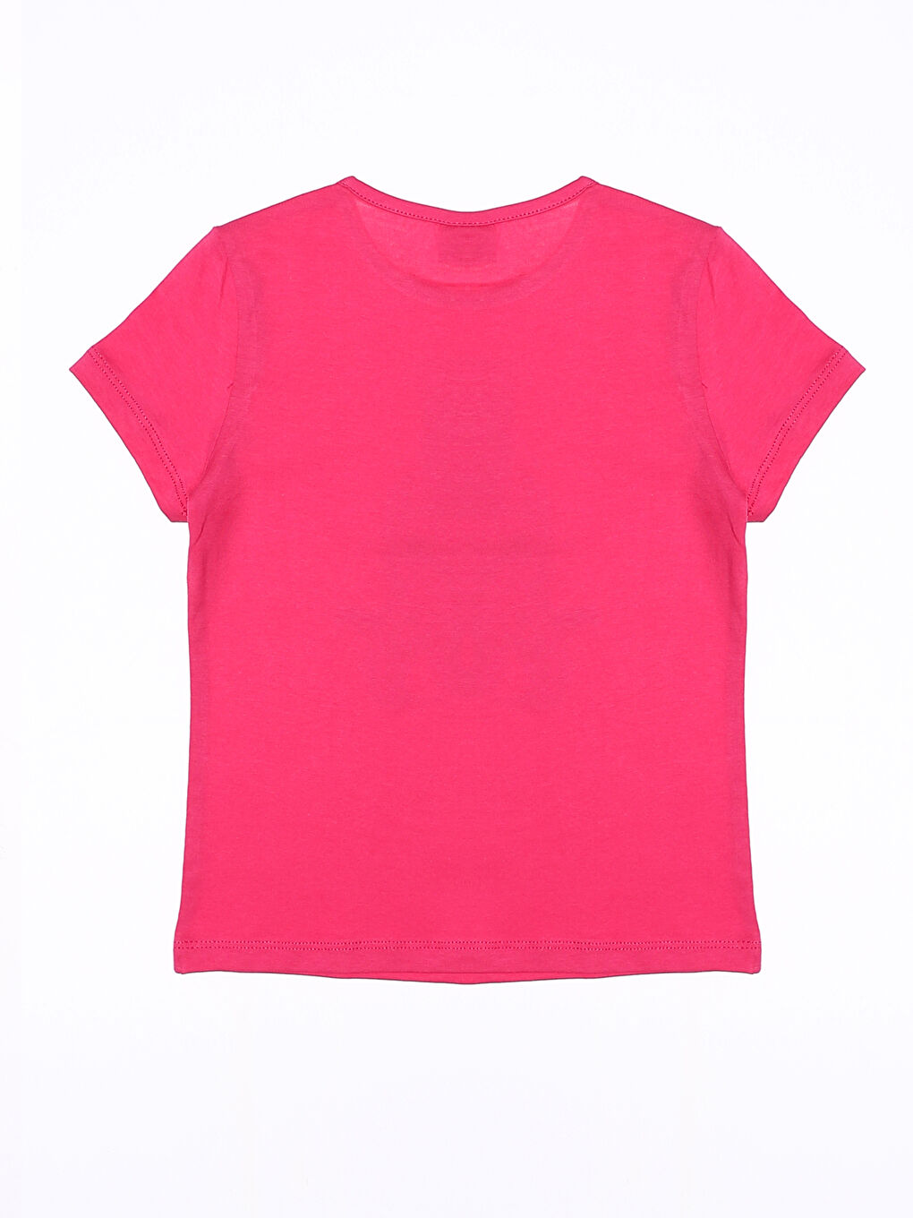 تيشيرت للبنات بياقة دائرية مطبوع كم قصير-1
