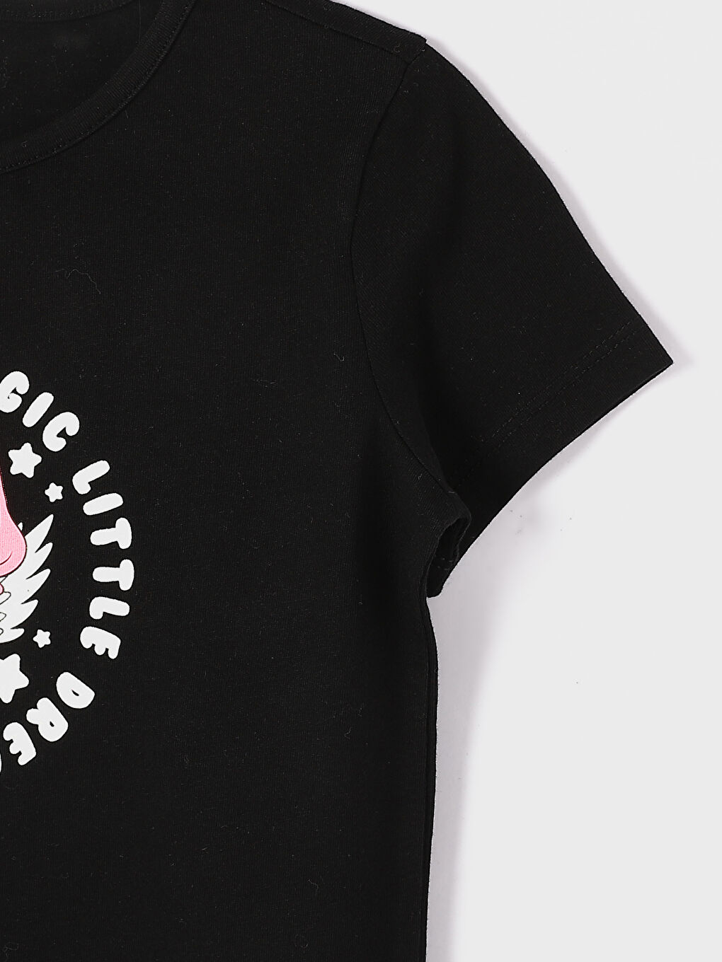 Crew Neck Printed Short Sleeve Girls' T-Shirt-2