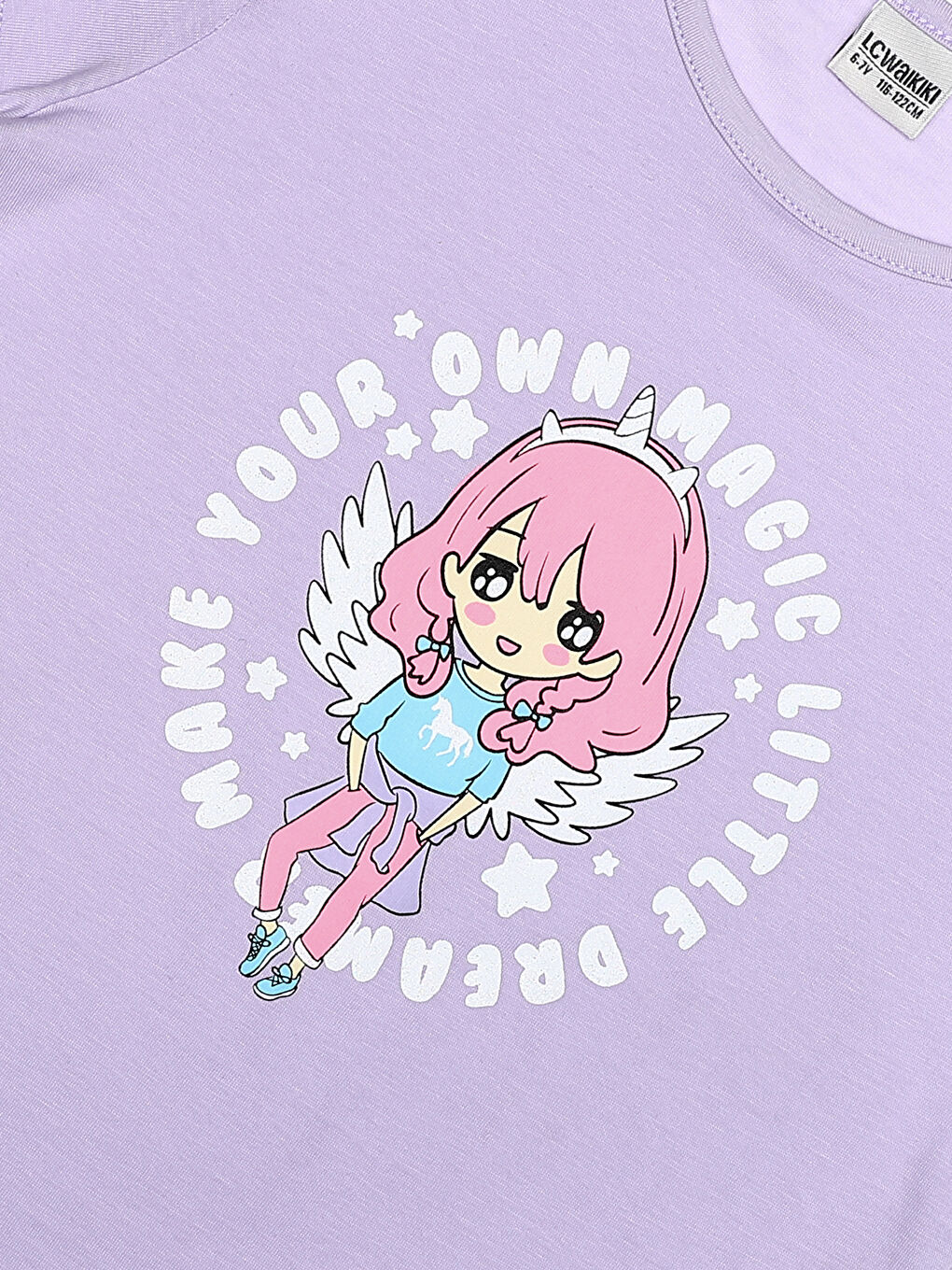 Crew Neck Printed Short Sleeve Girls' T-Shirt-2