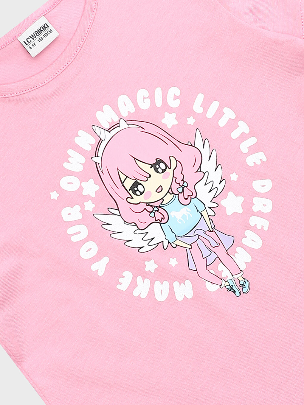 LC Waikiki Crew Neck Printed Short Sleeve Girls' T-Shirt -S3HV37Z4-GA5
