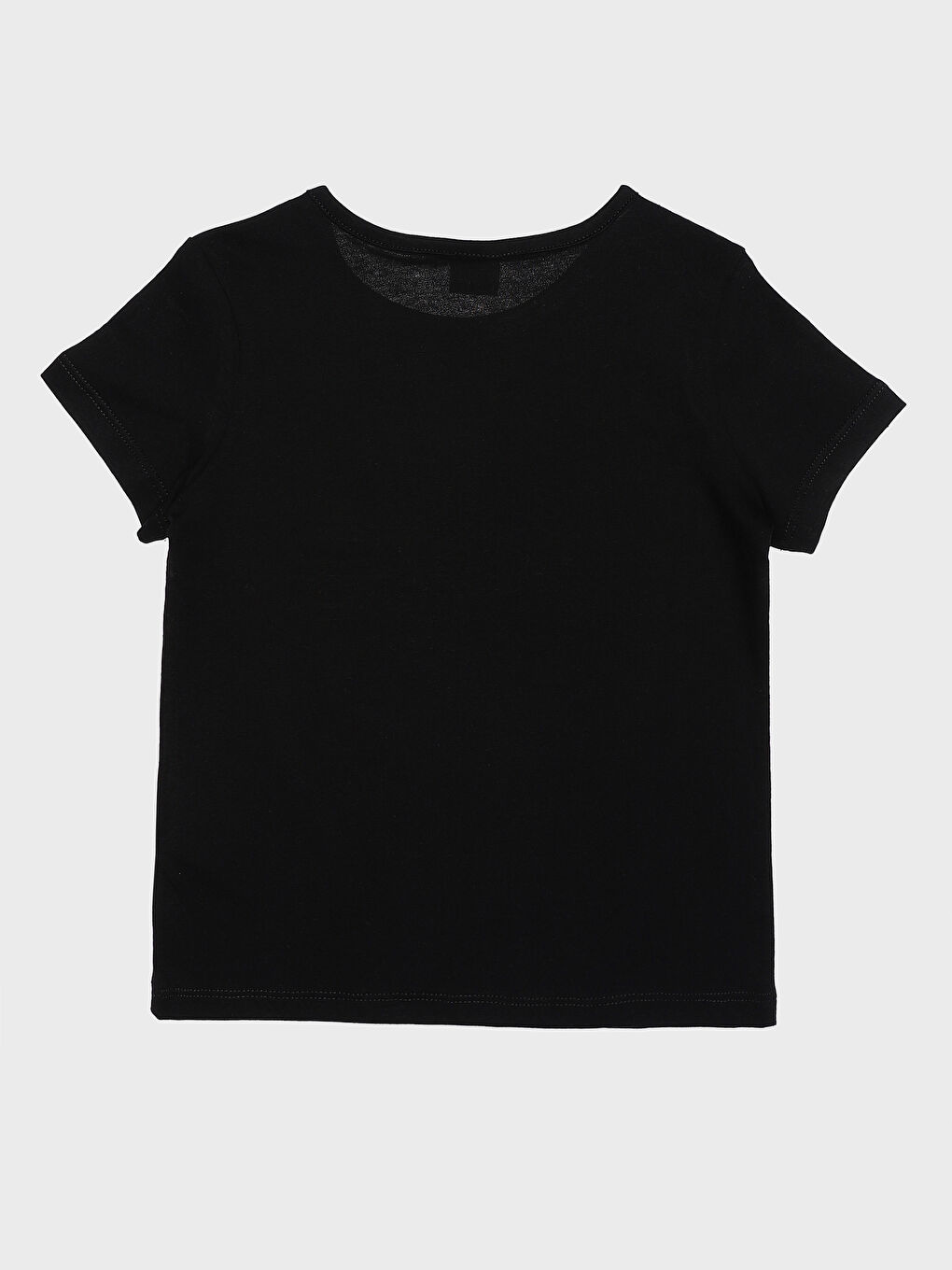 تيشيرت للبنات بياقة دائرية مطبوع كم قصير-1