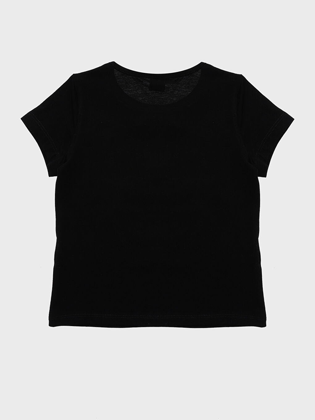 تيشيرت للبنات بياقة دائرية مطبوع كم قصير-1