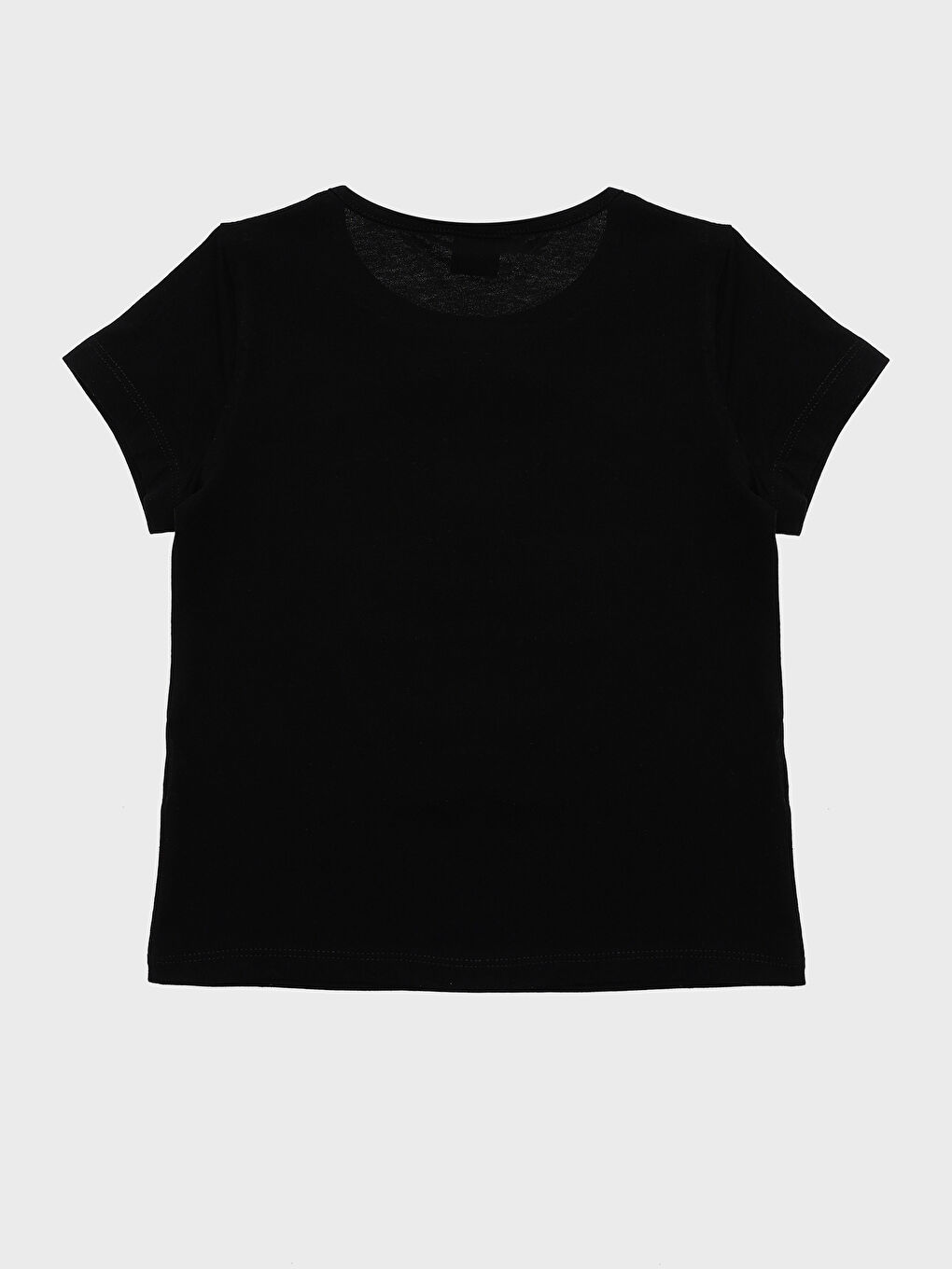تيشيرت للبنات بياقة دائرية مطبوع كم قصير-4