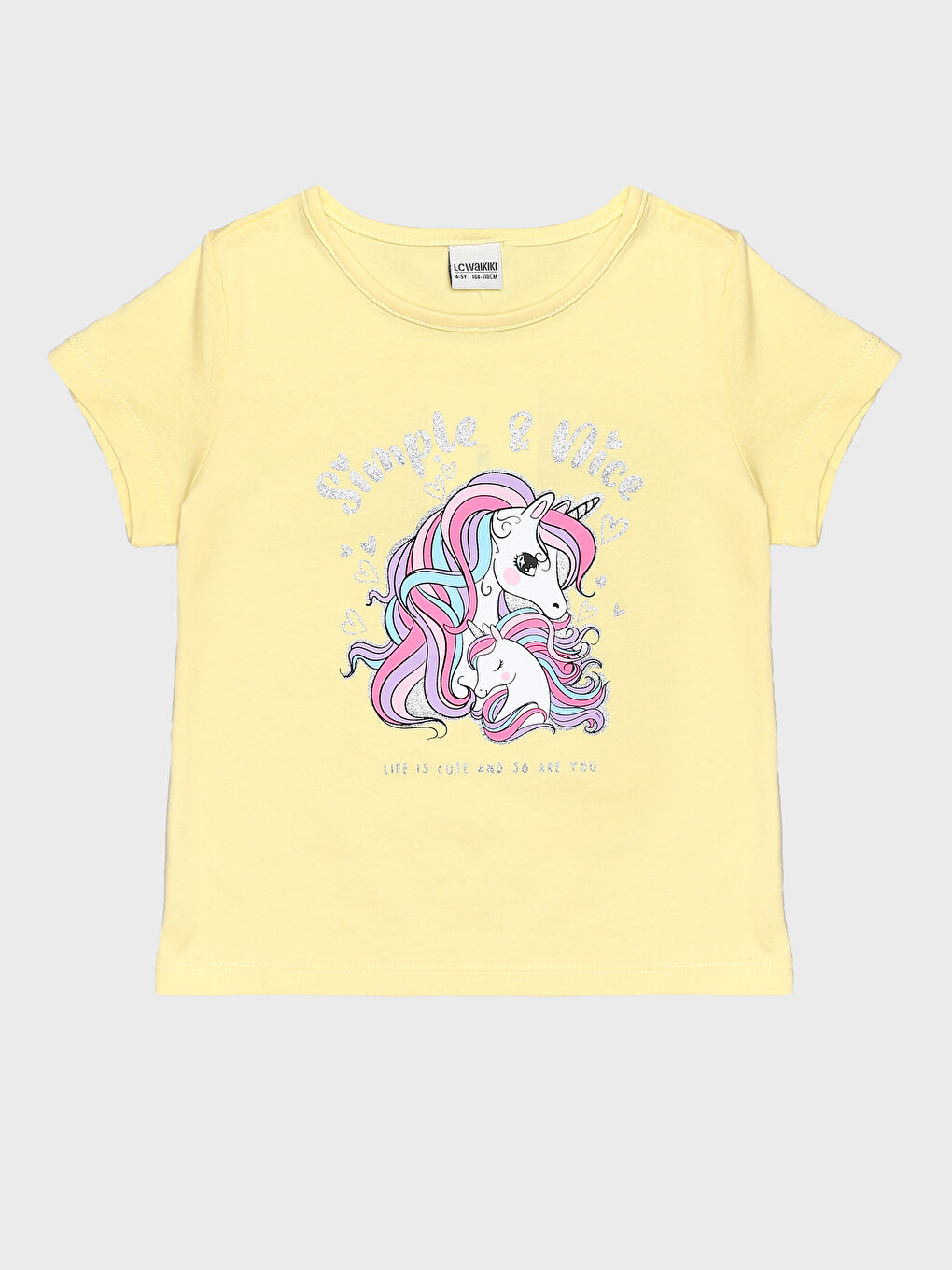 Crew Neck Printed Short Sleeve Girls' T-Shirt