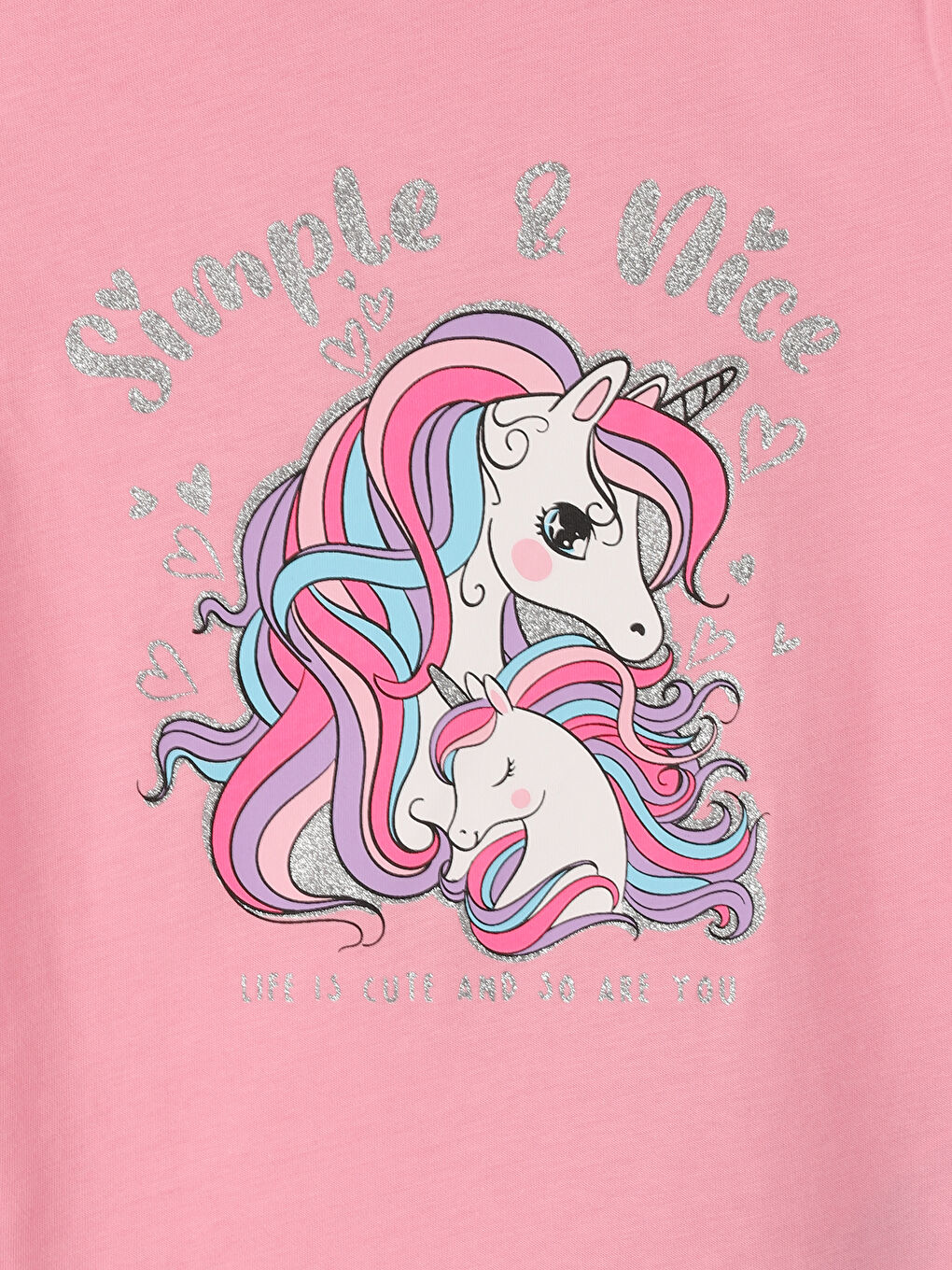 Crew Neck Printed Short Sleeve Girls' T-Shirt-2