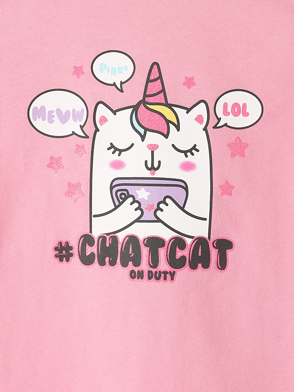 Crew Neck Printed Short Sleeve Girls' T-Shirt-5