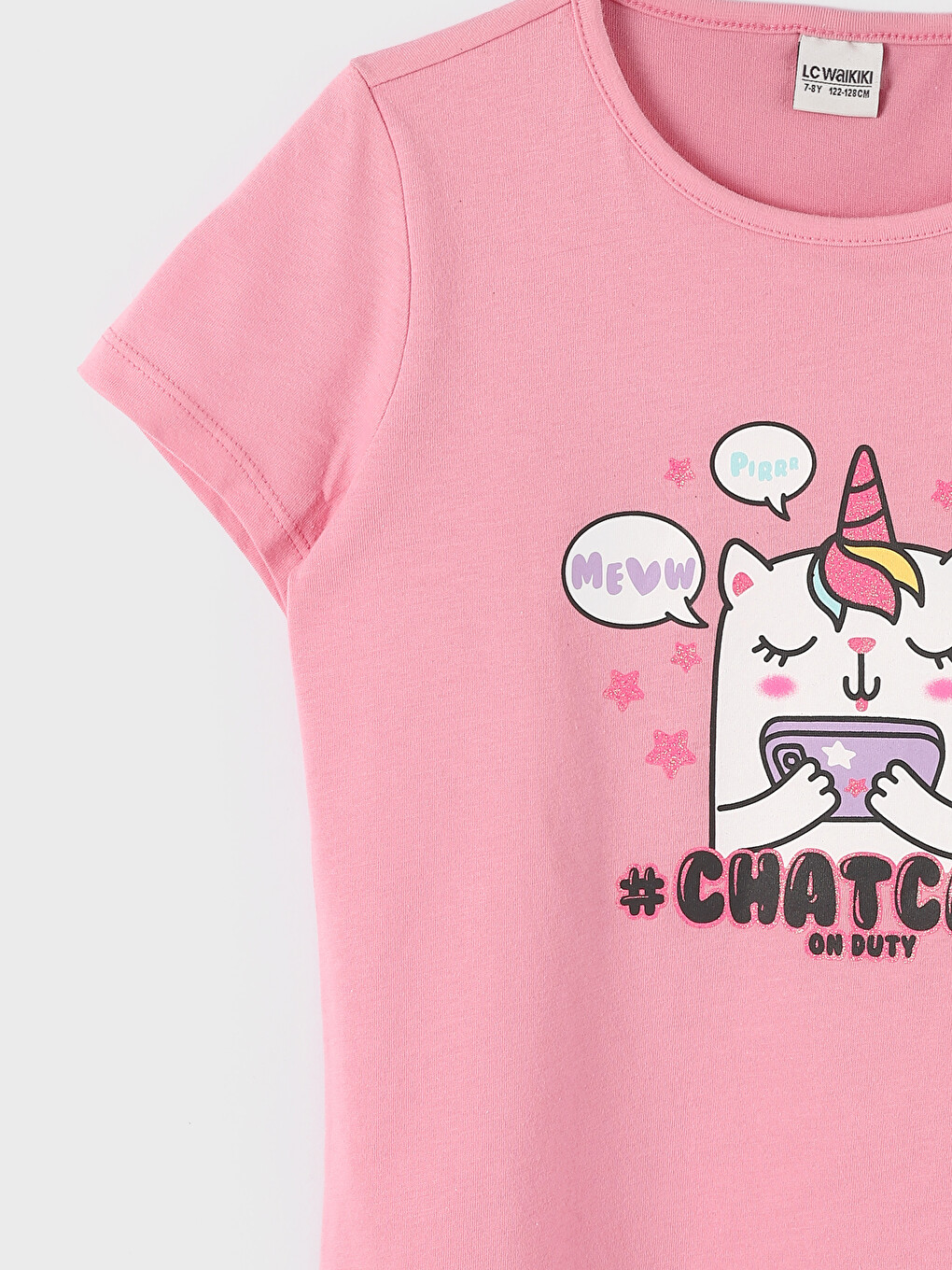 Crew Neck Printed Short Sleeve Girls' T-Shirt-2