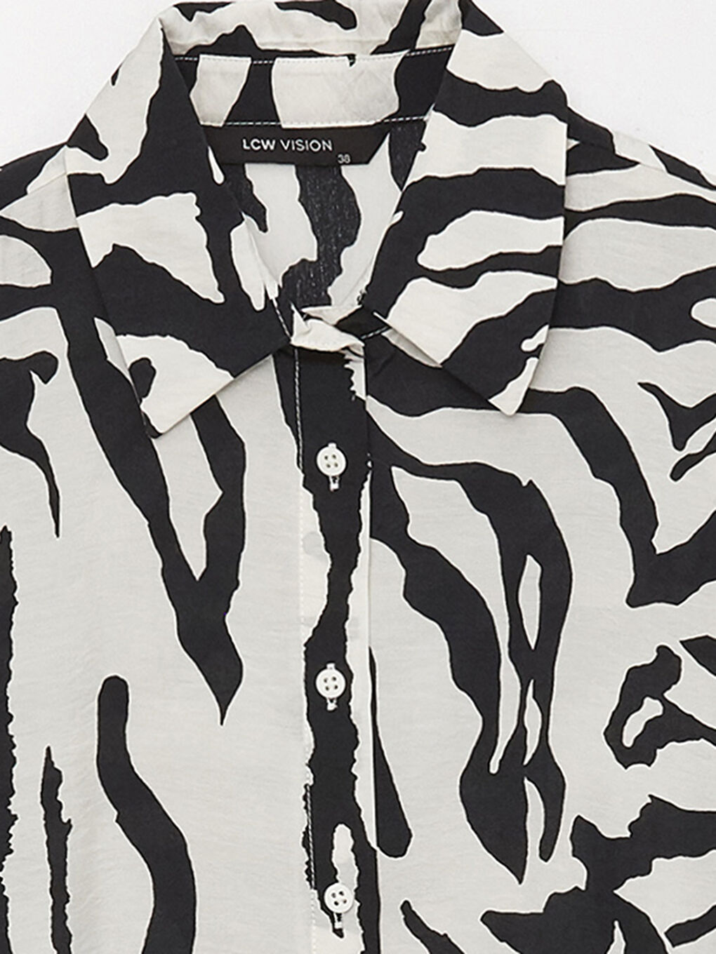 Patterned Long Sleeve Oversize Women's Shirt-7