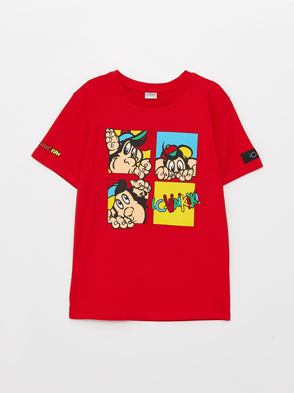 تيشيرت أطفال يونيكس كم قصير مطبوع قرد نوستالجي بياقة دائرية-7