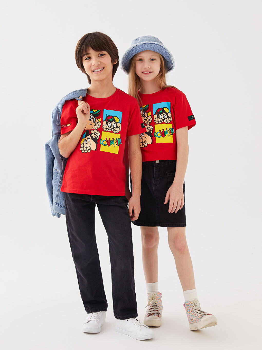 تيشيرت أطفال يونيكس كم قصير مطبوع قرد نوستالجي بياقة دائرية-1