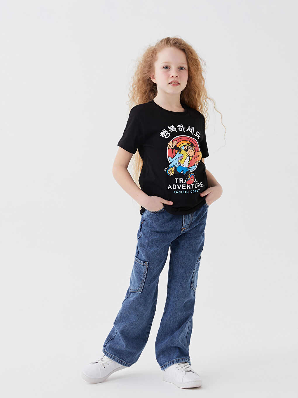 تيشيرت أطفال يونيكس كم قصير مطبوع قرد نوستالجي بياقة دائرية-1