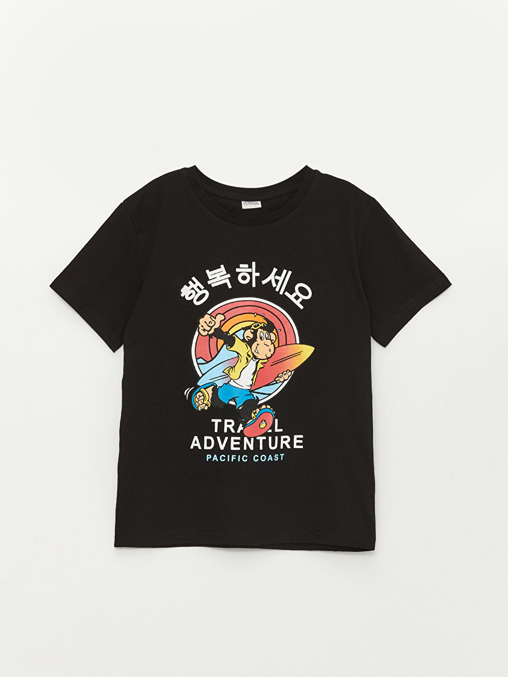 تيشيرت أطفال يونيكس كم قصير مطبوع قرد نوستالجي بياقة دائرية-9