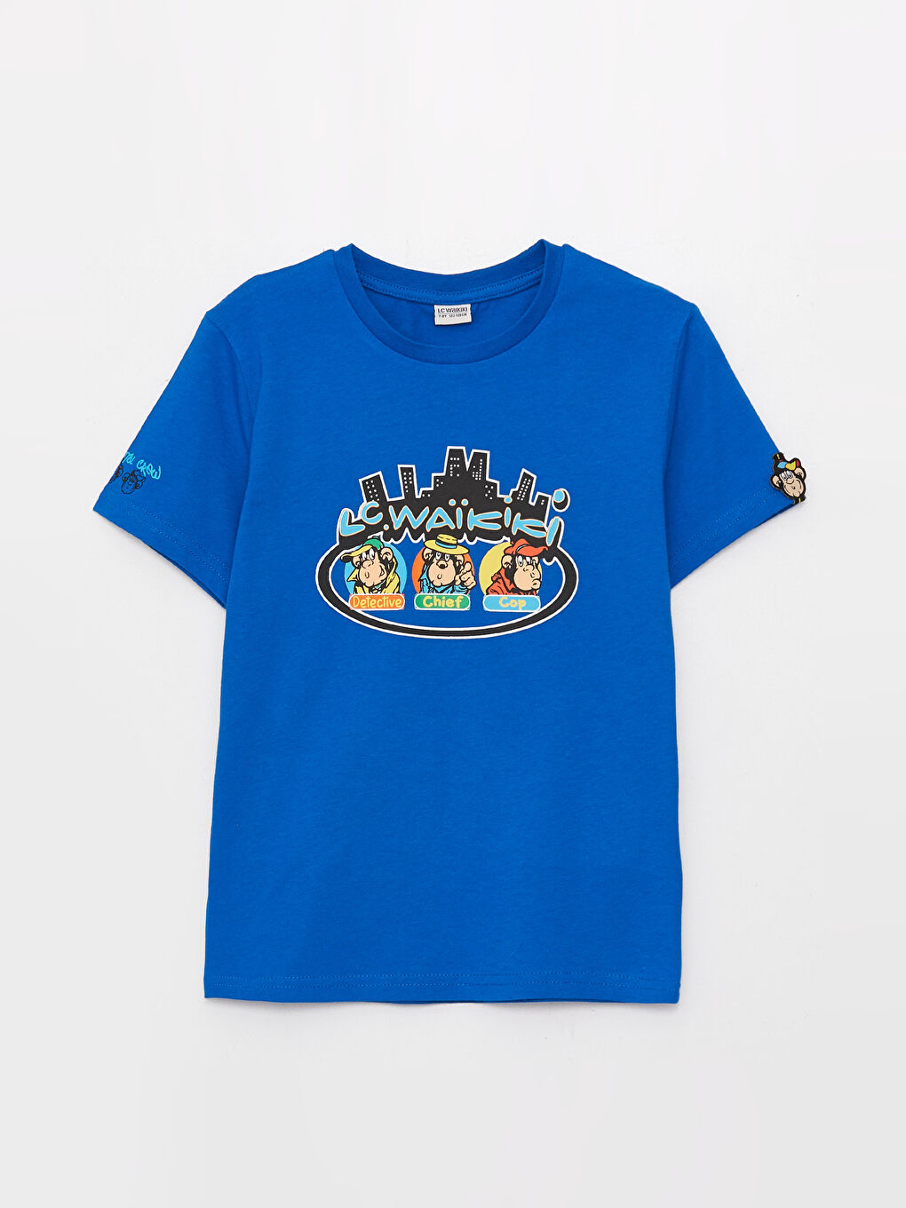 LCW Kids T-Shirt für Kinder mit Rundhalsausschnitt, nostalgischem Affen-Print und kurzen Ärmeln, Unisex -S3HV65Z4-HFU