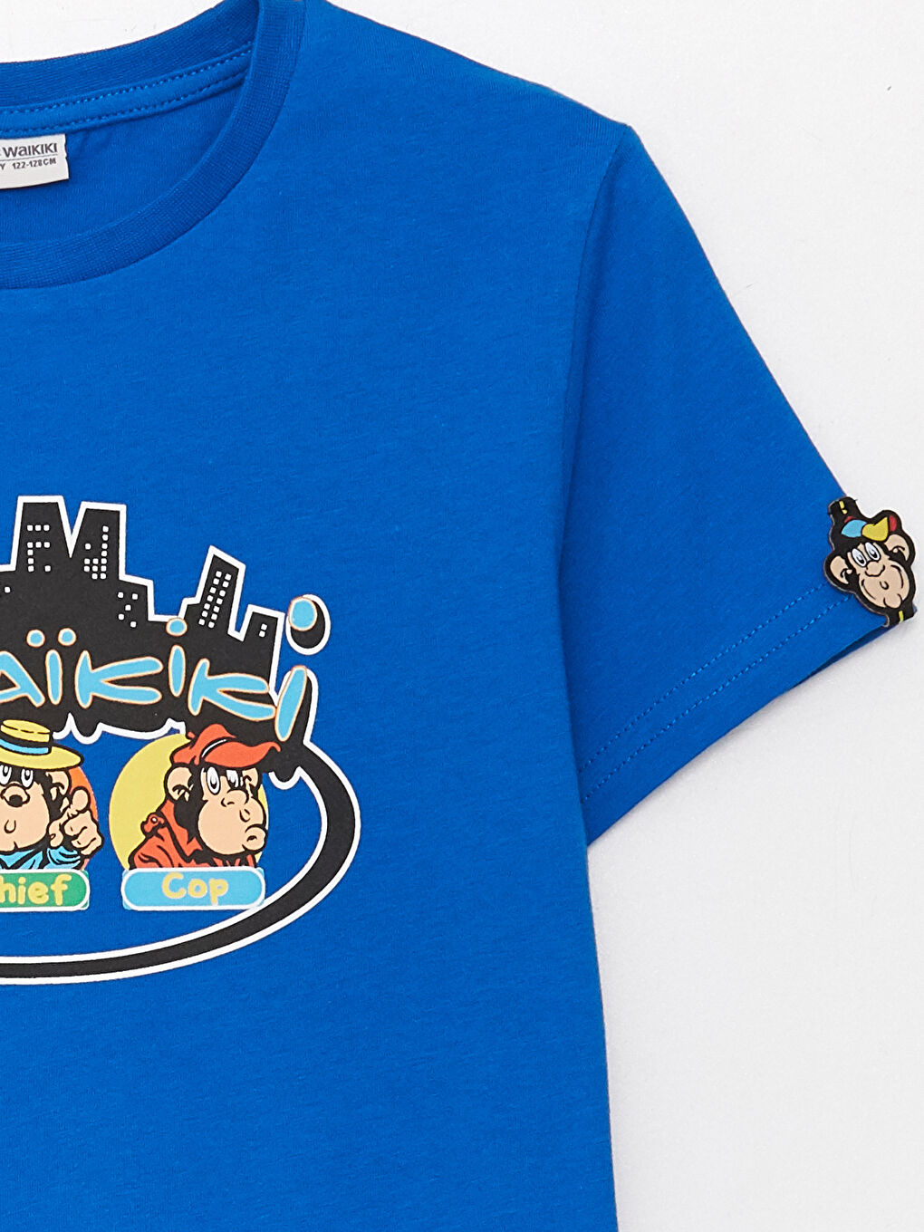 LCW Kids T-Shirt für Kinder mit Rundhalsausschnitt, nostalgischem Affen-Print und kurzen Ärmeln, Unisex -S3HV65Z4-HFU