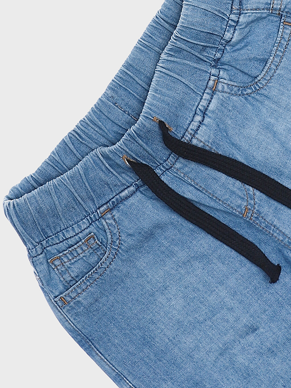 Boys' Elastic Waist Denim Shorts-1