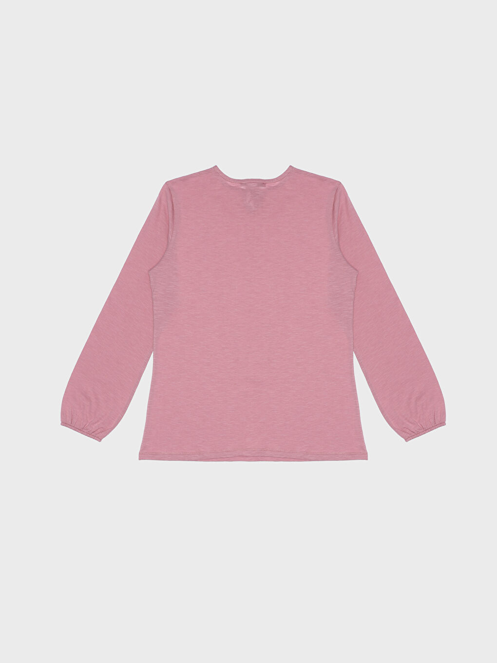 Tie Neck Plain Long Sleeve Women's Blouse-2