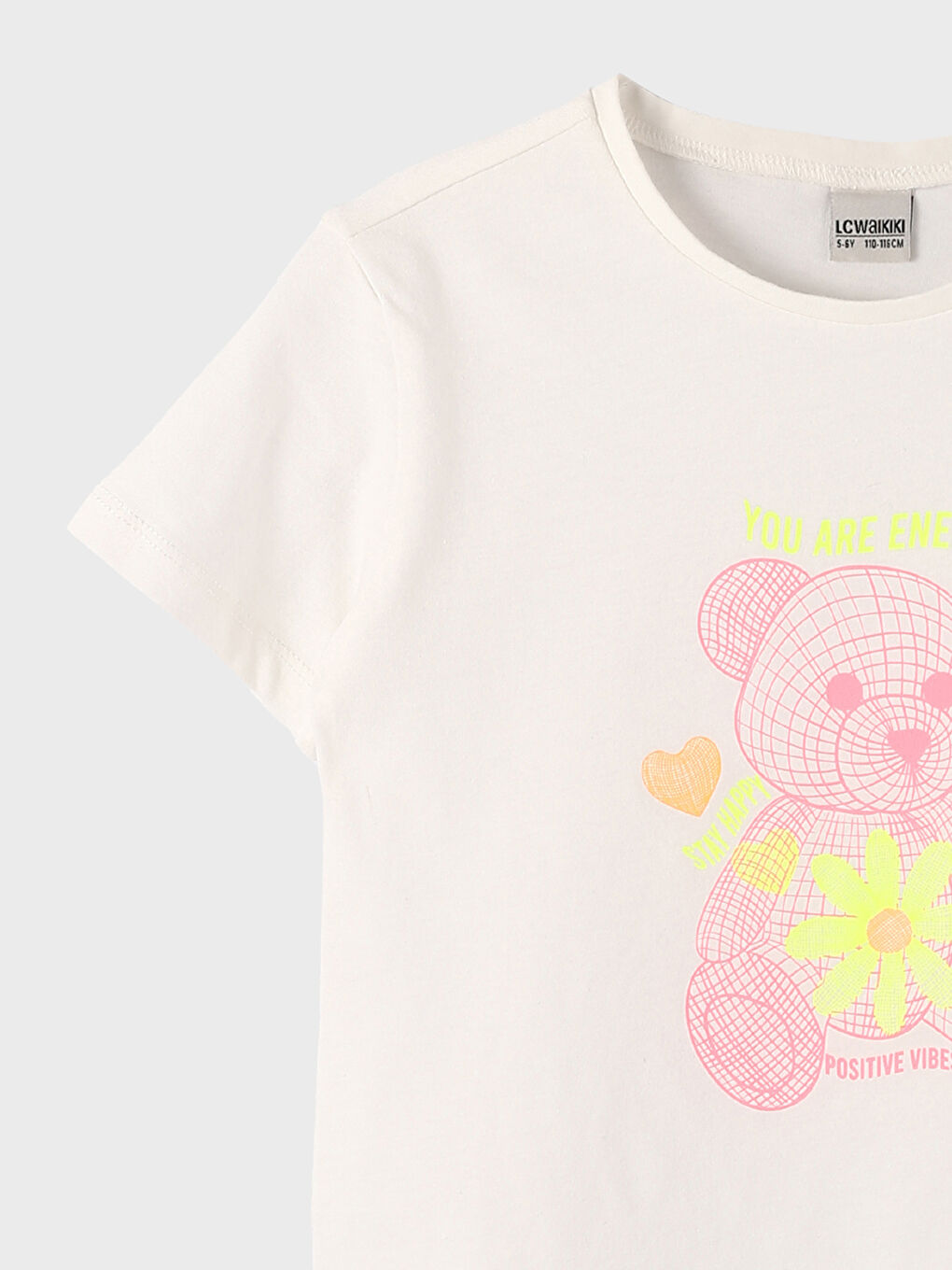 Crew Neck Printed Short Sleeve Girls' T-Shirt-2