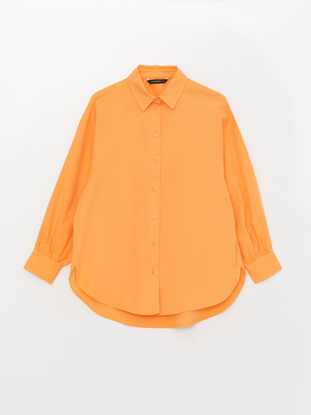 Plain Long Sleeve Oversize Poplin Women's Shirt Tunic-5