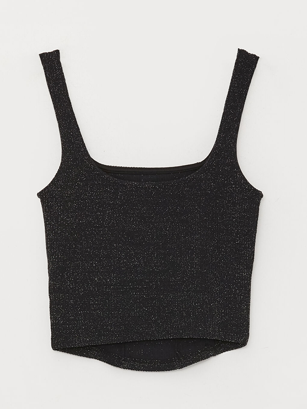 Майка с квадратным воротником и блестящими деталями для женщин-6