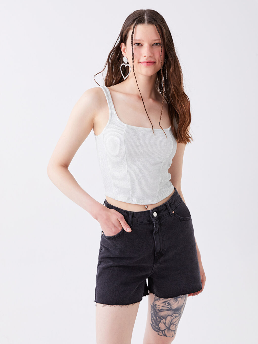 XSIDE Square Collar Shimmer Detailed Women's Athlete -S3HY56Z8-HZA