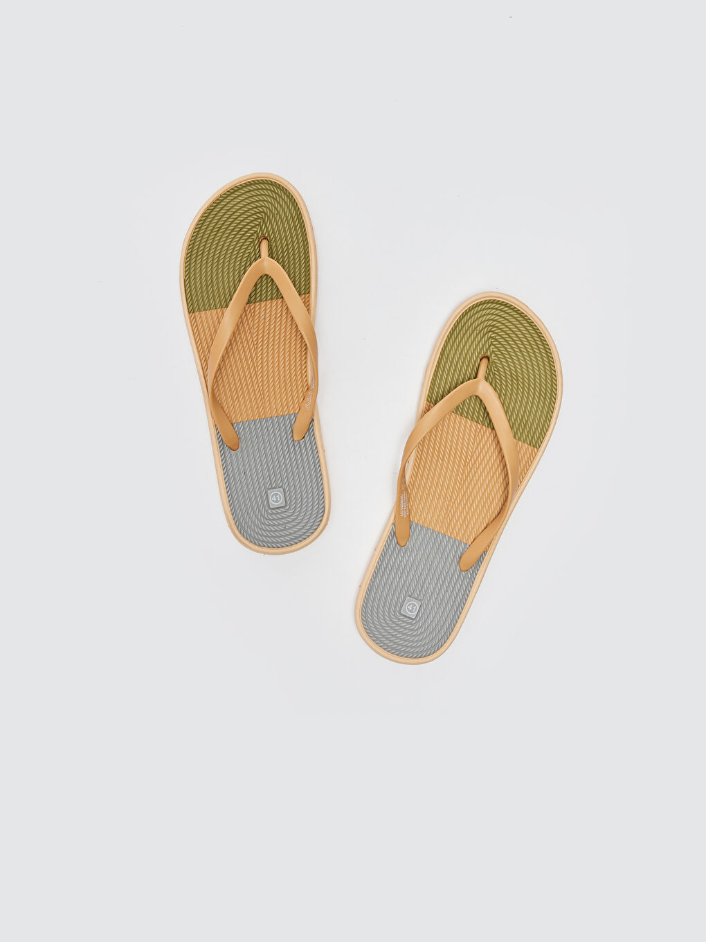 Haki Hasır Detaylı Parmak Arası Kadın Plaj Terliği-2
