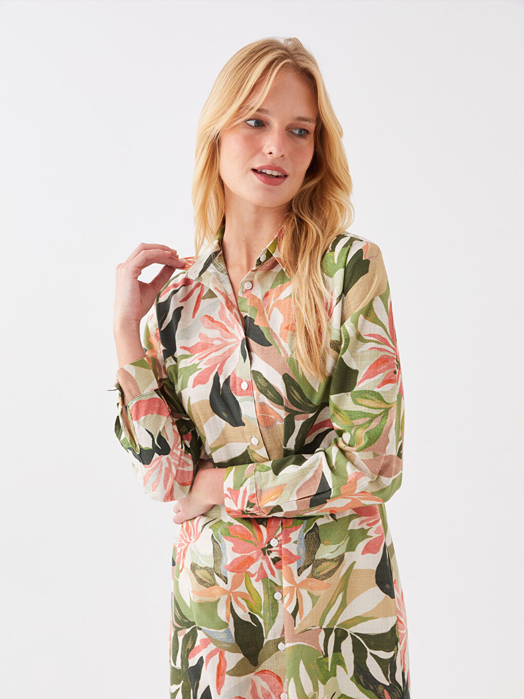 Patterned Women's Shirt Tunic-1