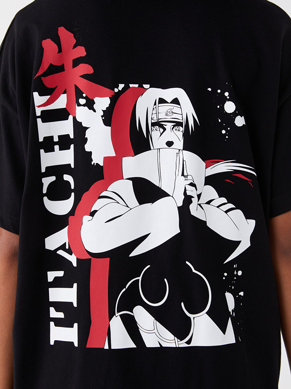 T-shirt pour Femmes à Manches Courtes Imprimé Naruto à Col Rond-3