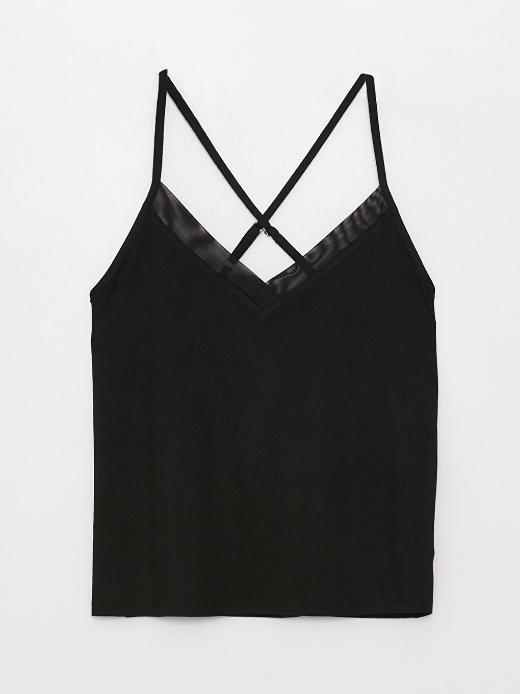 V Neck Plain Strappy Women's Pyjama Set-7