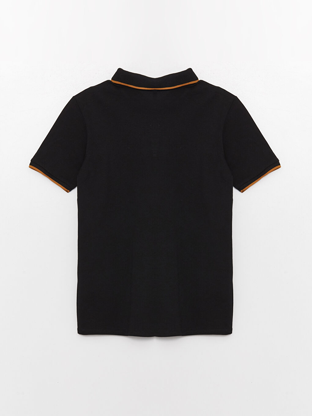 Siyah Polo Yaka Basic Kısa Kollu Erkek Çocuk Tişört-3