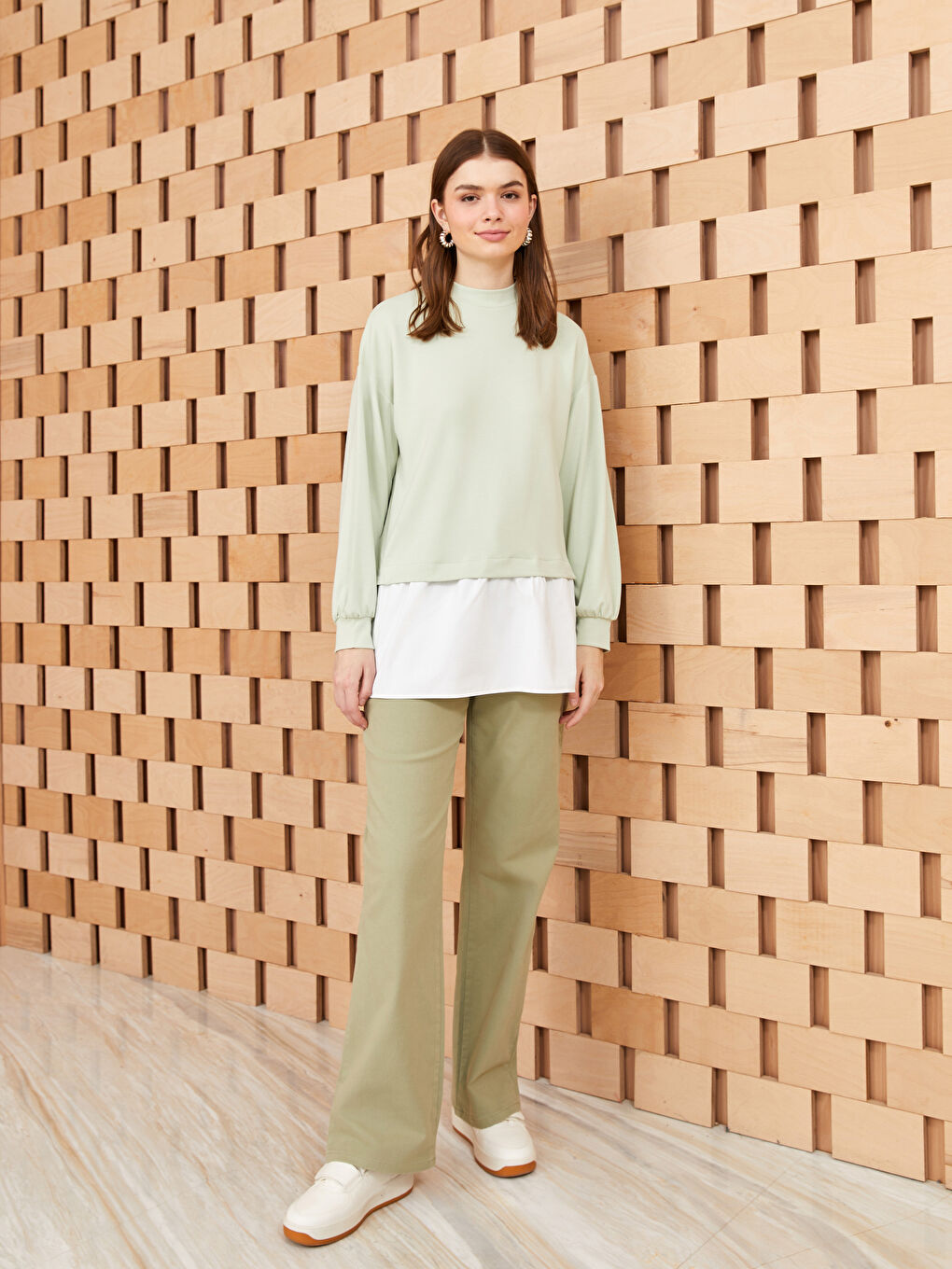 Yeşil Standart Fit Kadın Pantolon