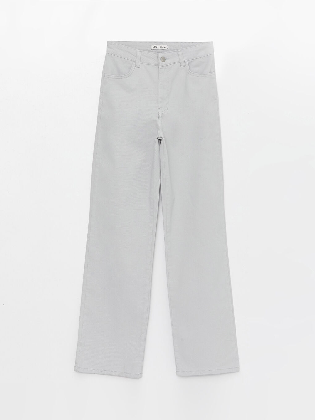 Gri Standart Fit Kadın Pantolon-5