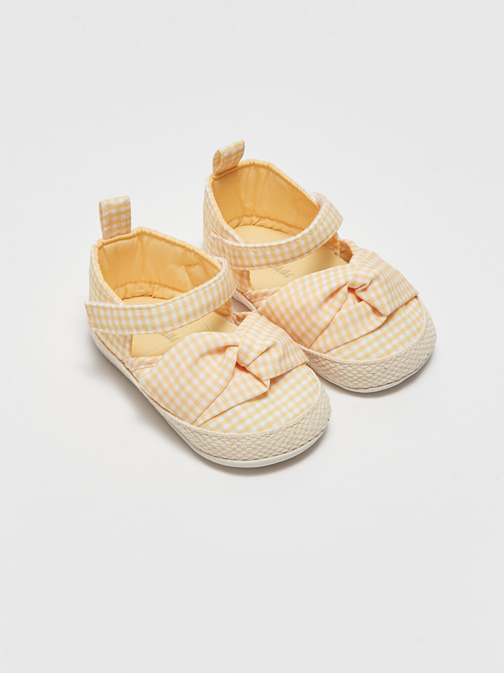 Sarı Kız Bebek İlk Adım Ayakkabı ve Saç Bandı 2'li-1