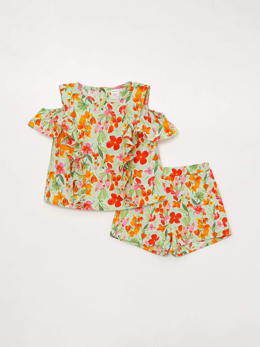 Crew Neck Baby Girls' Blouse and Shorts 2 Pack Set